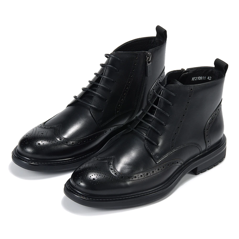 

Trendy Men's Genuine Leather Boots for Outdoor Activities Top Layer Cowhide Shoes Durable Comfortable Oxfords Boots