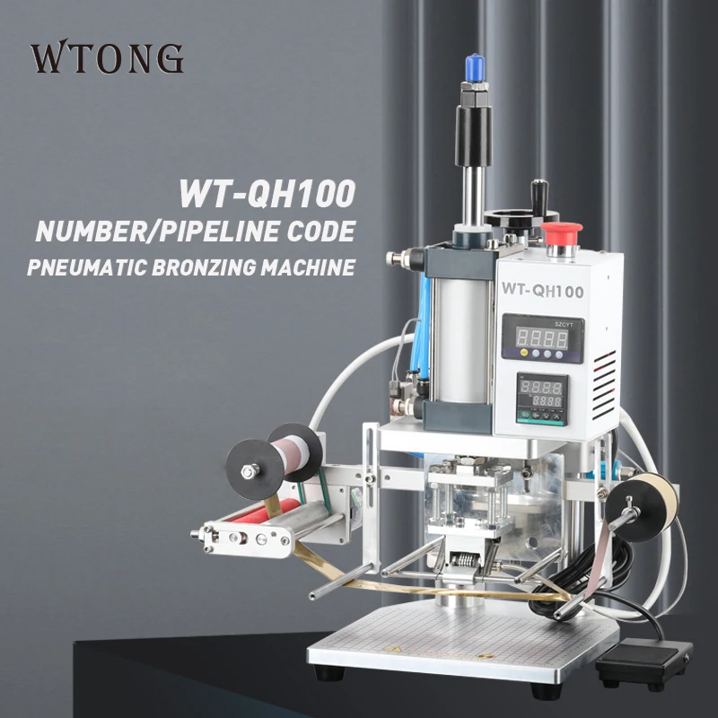 Numéro de série pneumatique WT-QH100 de billets d'entrée de carte-cadeau de WTONG codant la machine automatique de cavalier de signal pour le PVC, plastique, papier