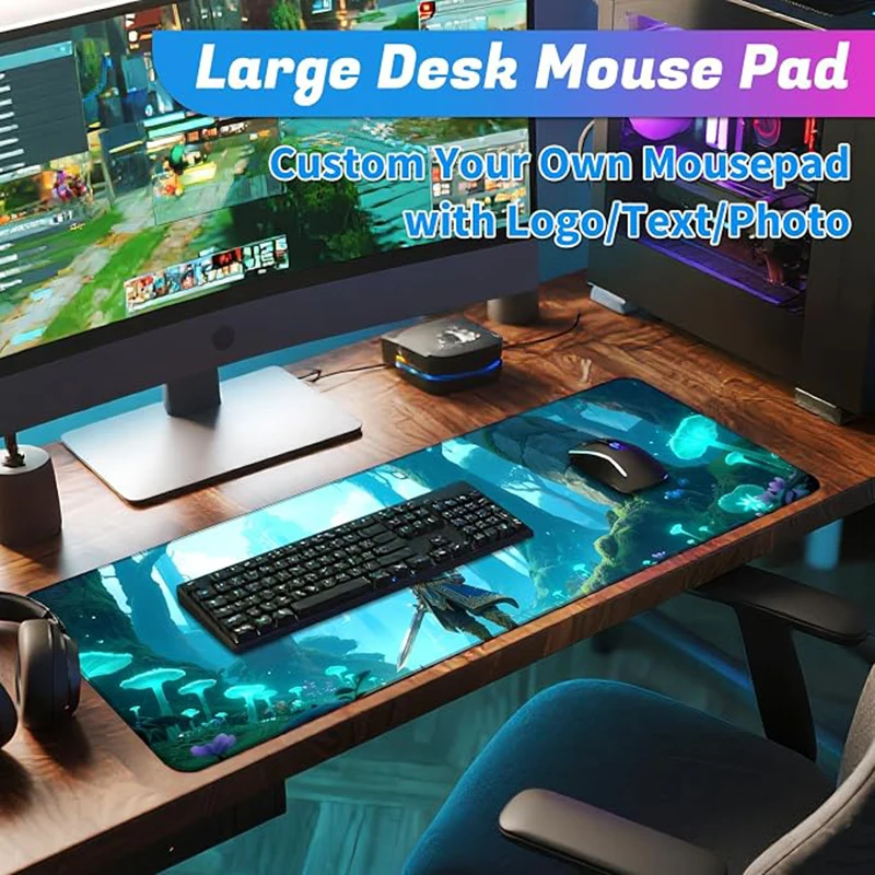 Personalised Mouse Mat with Photo or Text Printed, Customise Your Own Mouse Mat, Large Gaming Mouse Mat Gift for Gamers, Office