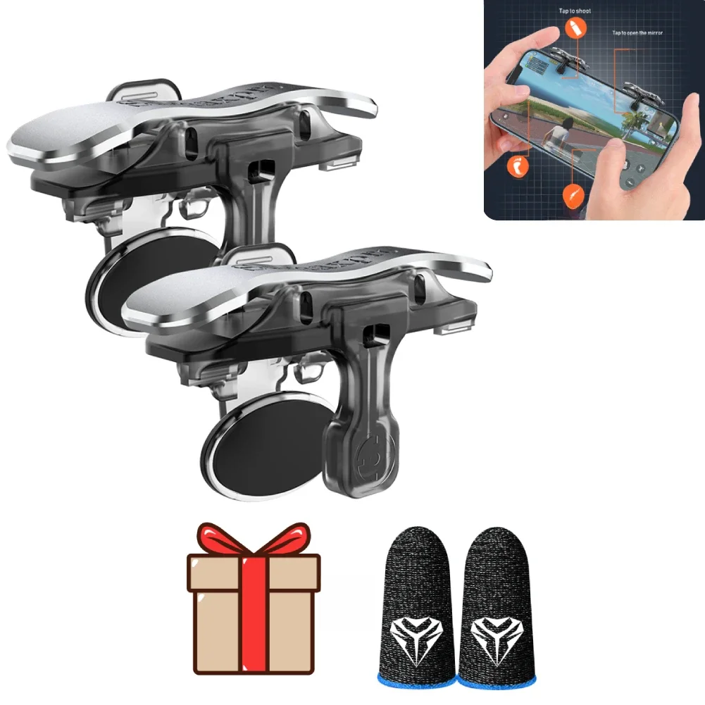 X8-Mobile Game Gatilho para PUBG, 6 Dedo, Tiro Sensível, Controlador de Jogo Do Telefone, L1, R1,