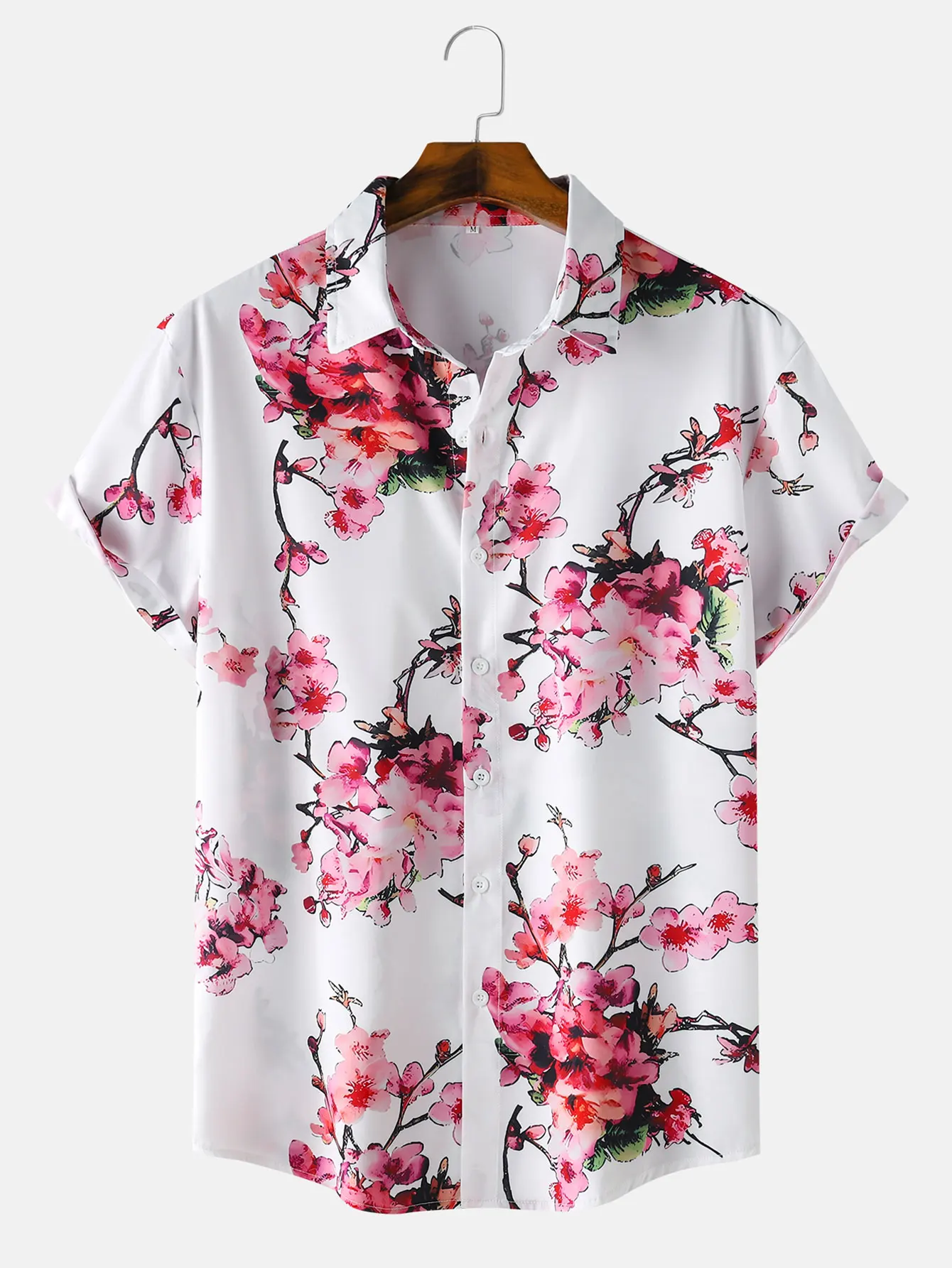 2024 Men's Fashion digital Printed short-sleeved Shirt Men's Hawaiian printed shirt