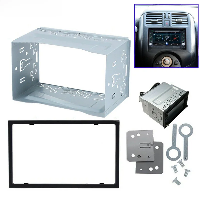 Radio samochodowe Stereo Audio Refitting ISO Universal Double 2 DIN Installation Metal Cage Fascia dla VW Series Jetta Golf Bora Polo — zdjęcie 2