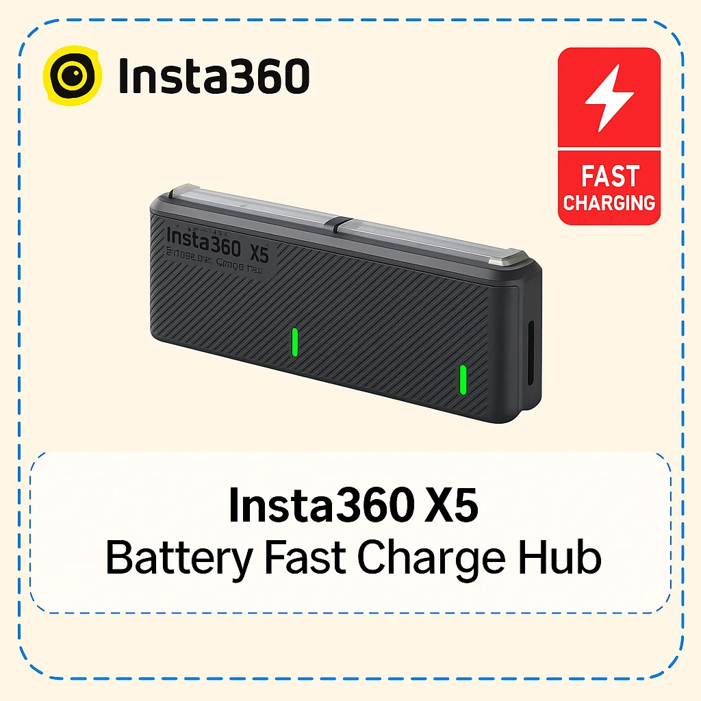 

Оригинальный универсальный чехол для быстрой зарядки Insta360 X5 | Портативное зарядное устройство-концентратор с хранилищем для 3 батарей и 3 SD-карт