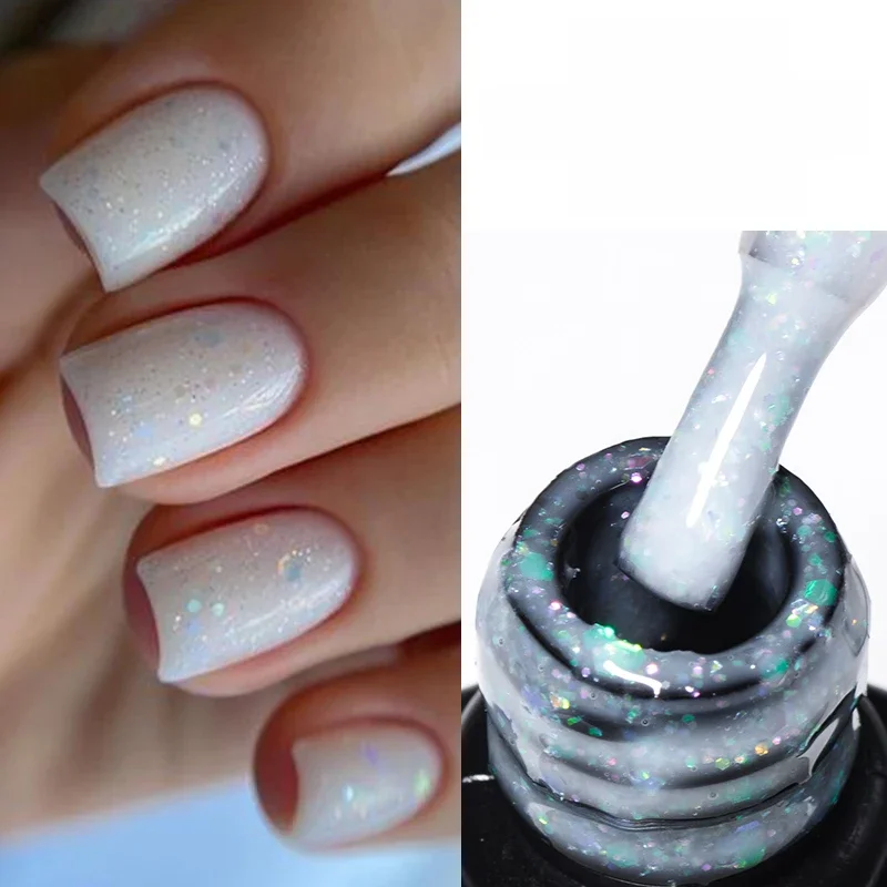 MEET ACROSS-Verhéritage à Ongles à Paillettes pour Extension Rapide, Gel de Construction pour Nail Art, Design DIY, Casting, Rotterdam, Kling, 3 en 1, 7ml