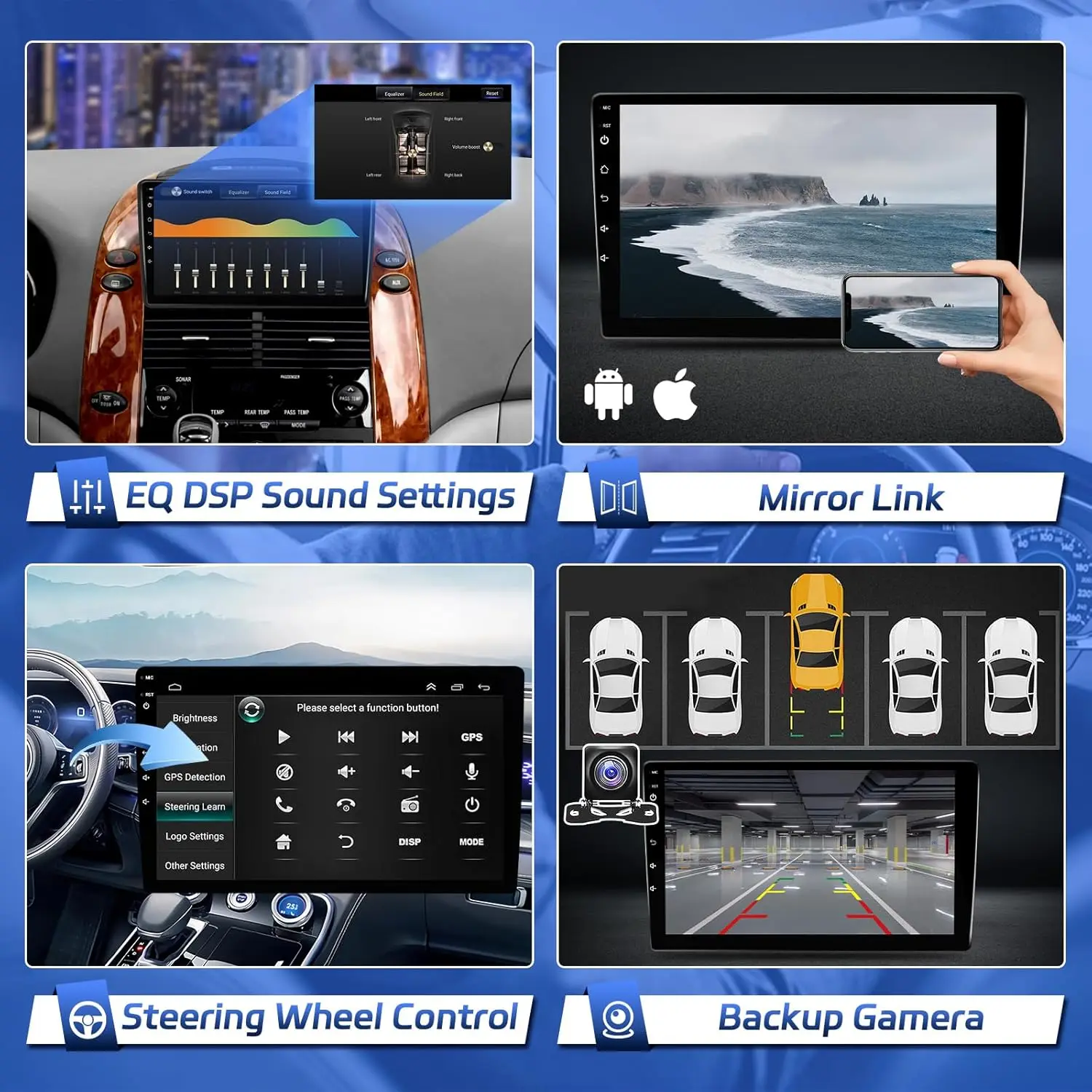 9 Inch Wireless Car Radio for Toyota Sienna 2004-2010 CarPlay Android Auto HD Touchscreen Car Stereo with Backup Camera GPS WIFI