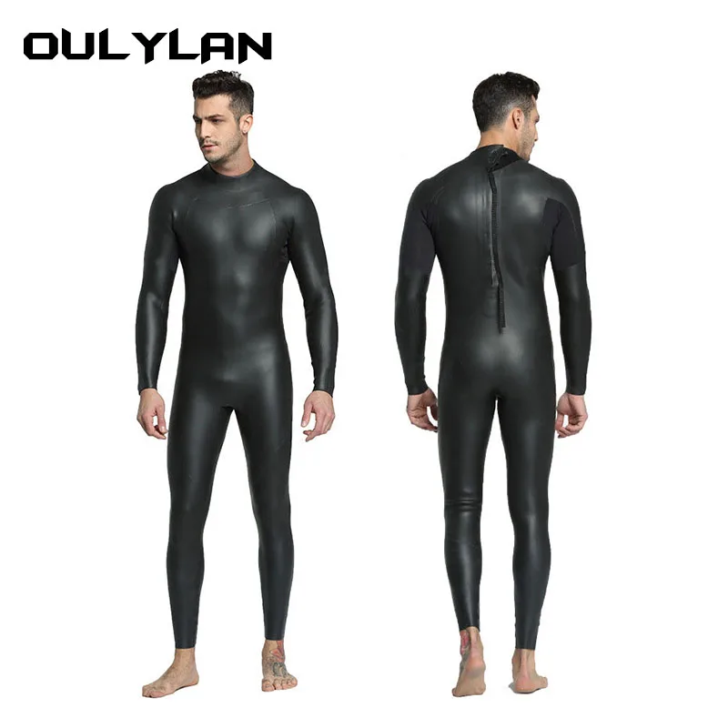 Oulylan 3MM One-Piece Diving Suit CR+ Super Elastic Triathlon Wetsuit Men's Warm Cold-proof Light Leather Diving Suit for Women