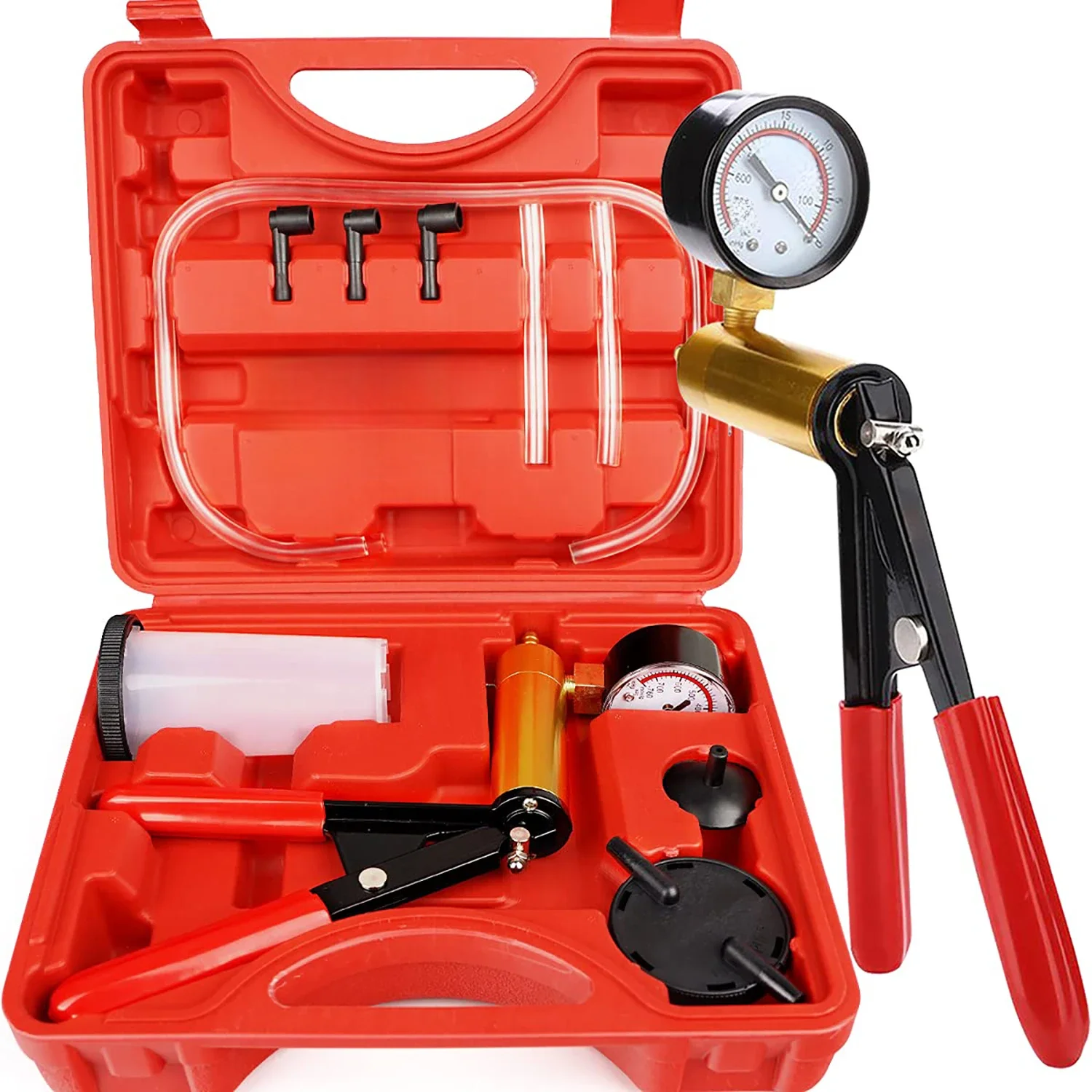 Kit de sangramento de freio 2 em 1, conjunto de teste de bomba de vácuo portátil para automotivo com
