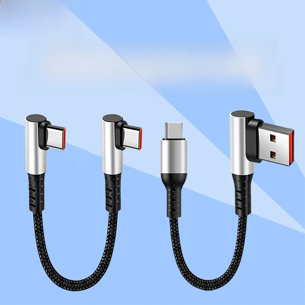 Olaf câble court 90 degrés USB Type C à Type C 6A Charge rapide 25CM 50CM pour batterie externe câble USB C pour iphone 15 Huawei Xiaomi