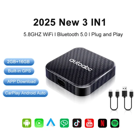 Новый беспроводной Carplay Android Auto Smart Mini AI Box для Netflix Youtube Toyota VW Mazda Hyundai Haval GMC Ford Chev Kia