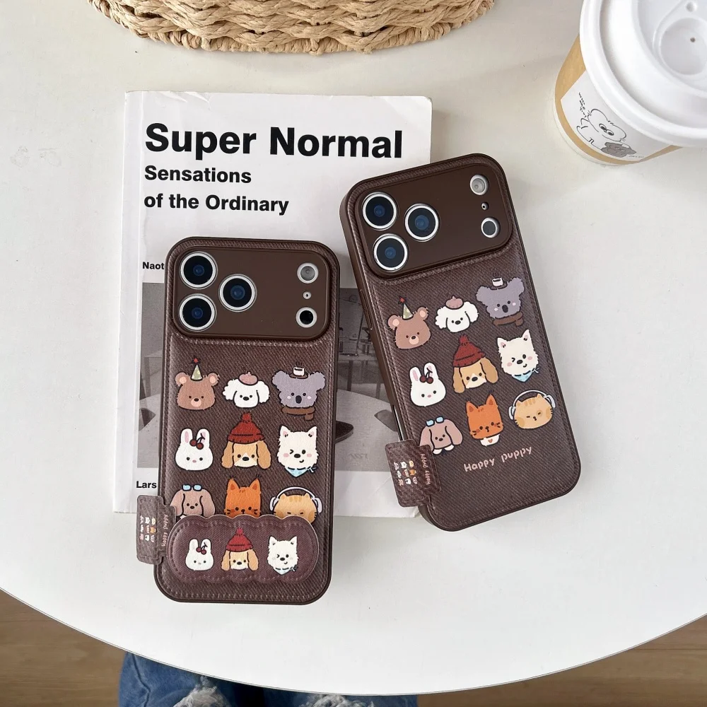 

Cute nine-square grid colorful small animal mobile case, suitable for iPhone14/15/16/17 Pro Max,cute shock-proof protective case