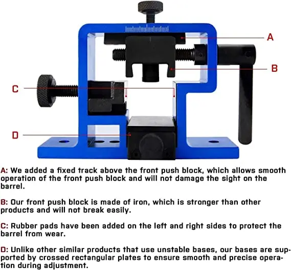 WIREGEAR Anblick Drücker Anblick Werkzeug mit Heavy-Duty Bau Universal Hinten Anblick Pusher-Tool für Die Meisten Semi-Auto pistole Rutschen