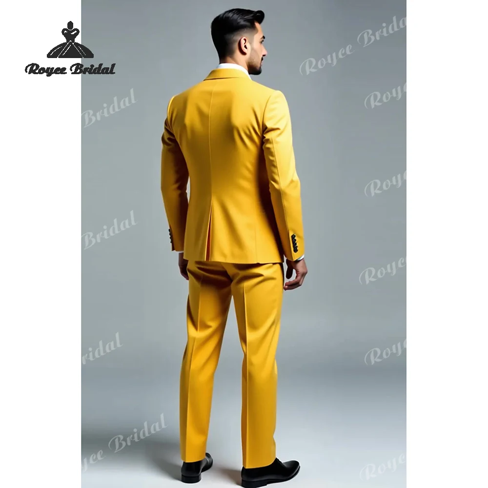 Two Piece Double Breasted Men's Suit Wedding 2026 Notched Lapel Evening Business Suit Customized trajes para hombre