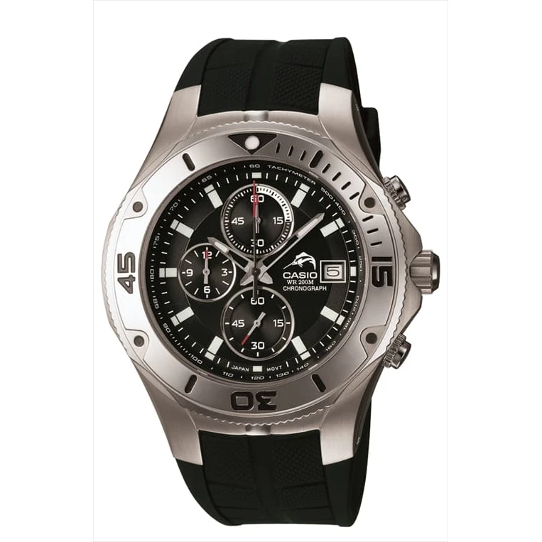 【本日終了】 カシオ メンズ MDV-501 ダイバーズウォッチ クロノグラフ Casio MDV-501, MTD-1057, 24/18 mm, black, polyurethane, under the