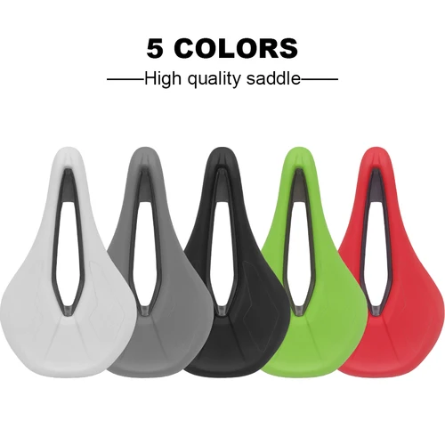 Imagen 2 del producto Sillín de bicicleta Power Comp para hombre y mujer, cómodo sillín de Ciclismo de Carretera, asiento de bicicleta de montaña Mtb, accesorios negros, rojos y verdes de 143mm