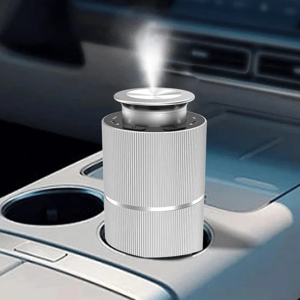 Diffuseur d'arômes portable pour voiture, fonctionne sur batterie, machine à parfum, rechargeable par USB, diffuseur sans eau pour huiles essentielles, nébuliseur