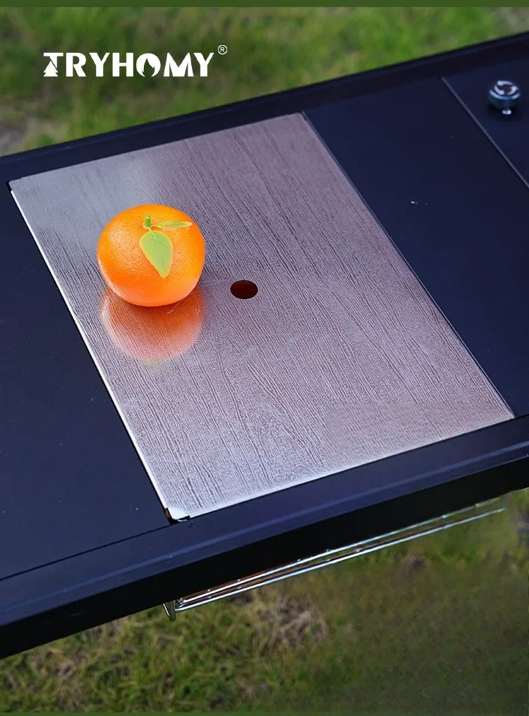 Tryhomy Abflusskorb-Abdeckung 3-in-1 Edelstahl-Schneidebrett 1 Stück Brett für IGT-Tisch Outdoor-Camping-Zubehör – Detail 2