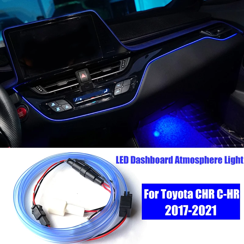 Car Interior LED Dashboard Central Frame Trim Atmosphere Light EL Wiring Neon Strip Ambient Lamp for Toyota CHR C-HR 2017-2021