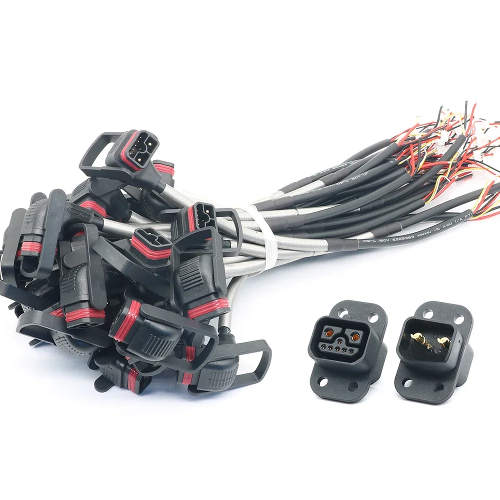 AliExpress EV Connectors 2+1+5 25A Male Female Connector Electric Bike Charger Cot Battery Charger Plug Socket