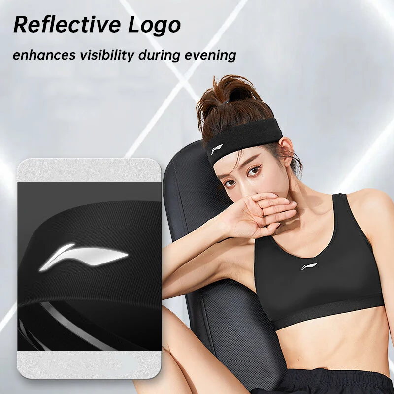 (2pcs) Li-Ning Men Women Sports Headband for Basketball Running Training LiNing Moisture-wicking Reflective Sweatband AXWU059