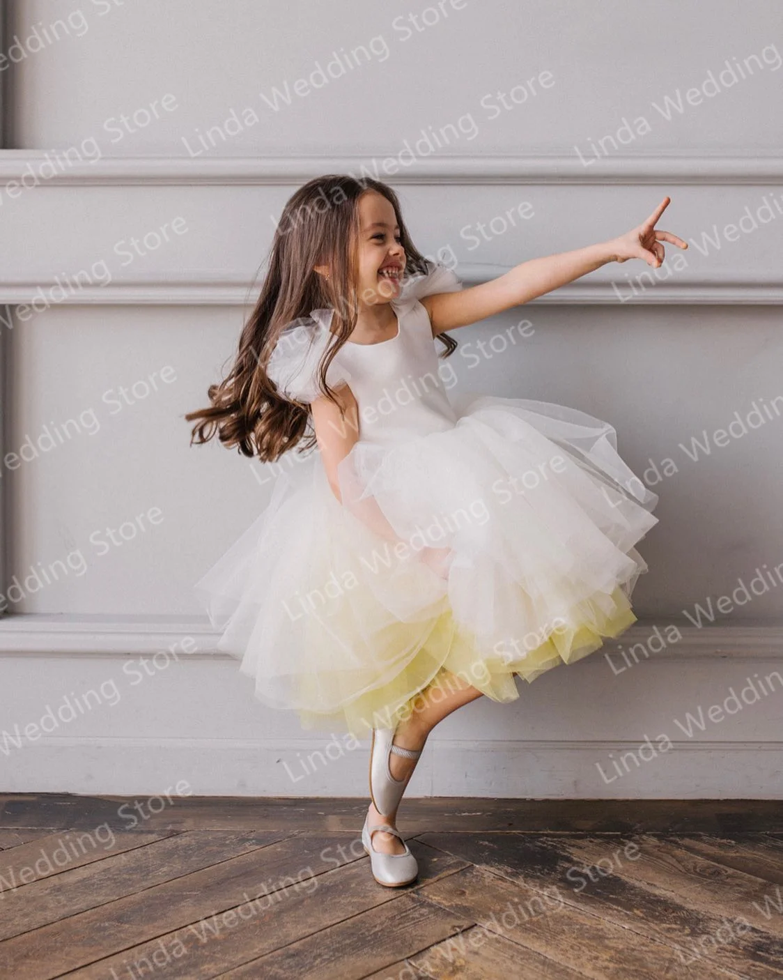 Vestidos Elegantes de tul para niña, vestidos de flores para boda, playa, niños pequeños, hasta la rodilla, vestidos de desfile, vestido de primera comunión