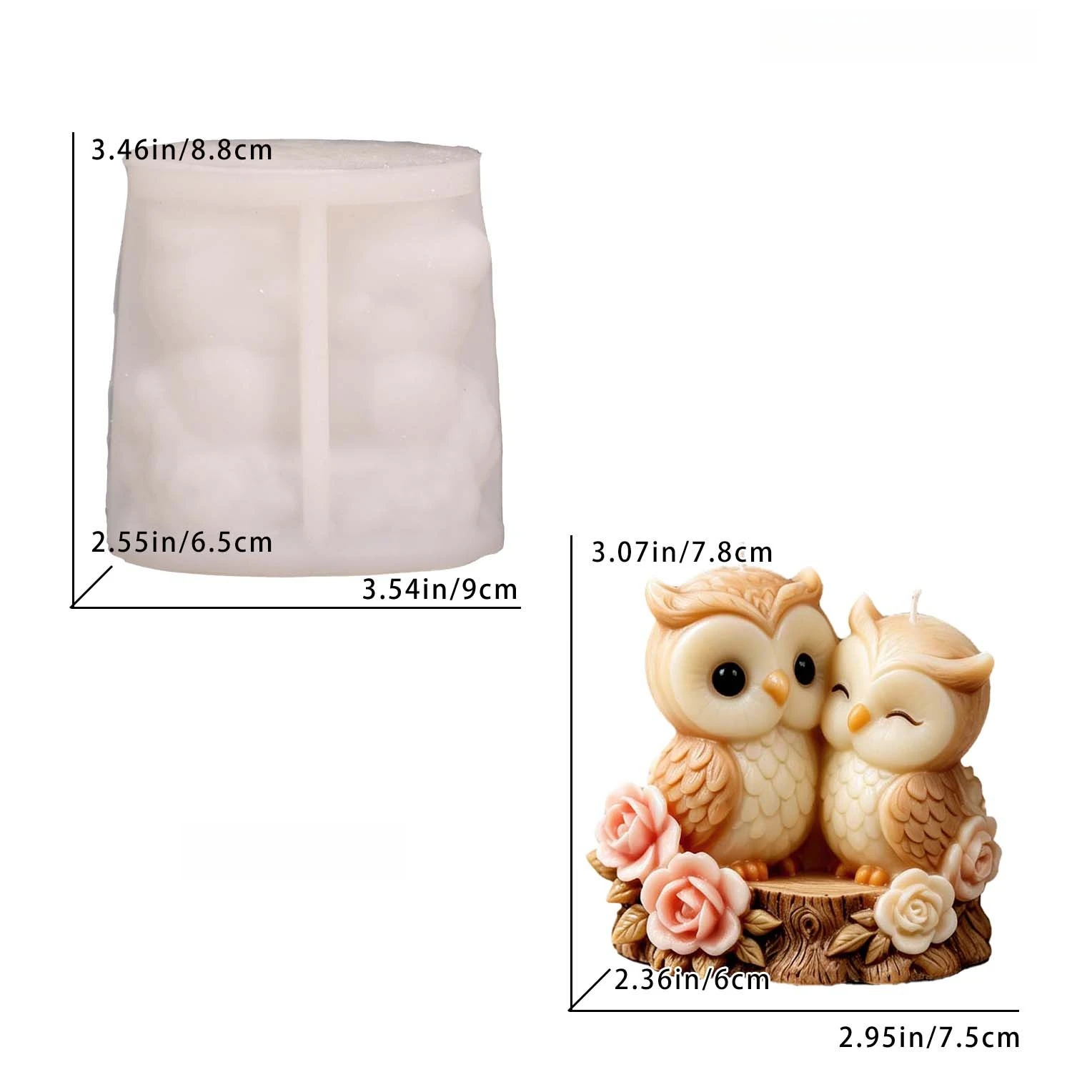 Happy And Fun DIY Cockatoo & Cat Couple Mold Suitable for Crafting Candles, Gypsum Diffuser Stones, Desktop Ornaments view 4