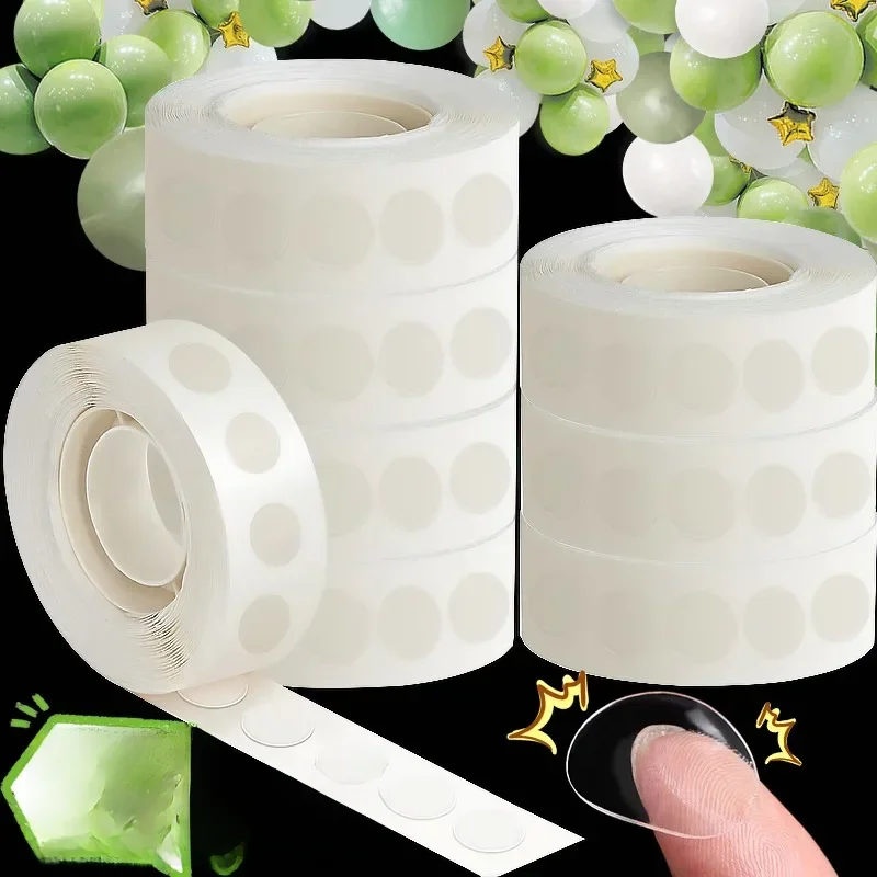 Ruban Adhésif Double Face Transparent pour Ballons, Colle à Points pour ixd'Anniversaire et de Mariage, Autocollant pour Photos, Support en Arc