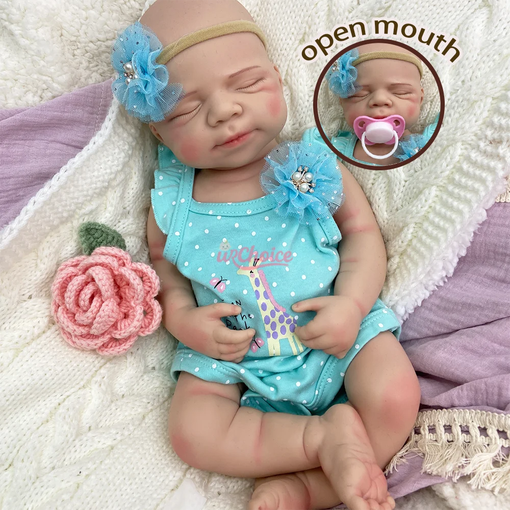 

Realistic Full Body Silicone Reborn Baby Doll Sleeping Girl/Boy Lifelike Skin Tone Washable Newborn Anatomically Correct Design