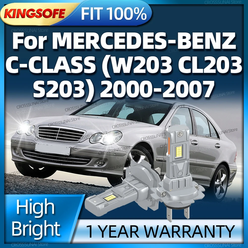 2/4Pcs 180W Led Lights Headlight Bulb Car Lamp For MERCEDES-BENZ C-CLASS W203 CL203 S203 2000-2007 2004 2005 2006 Plug and Play