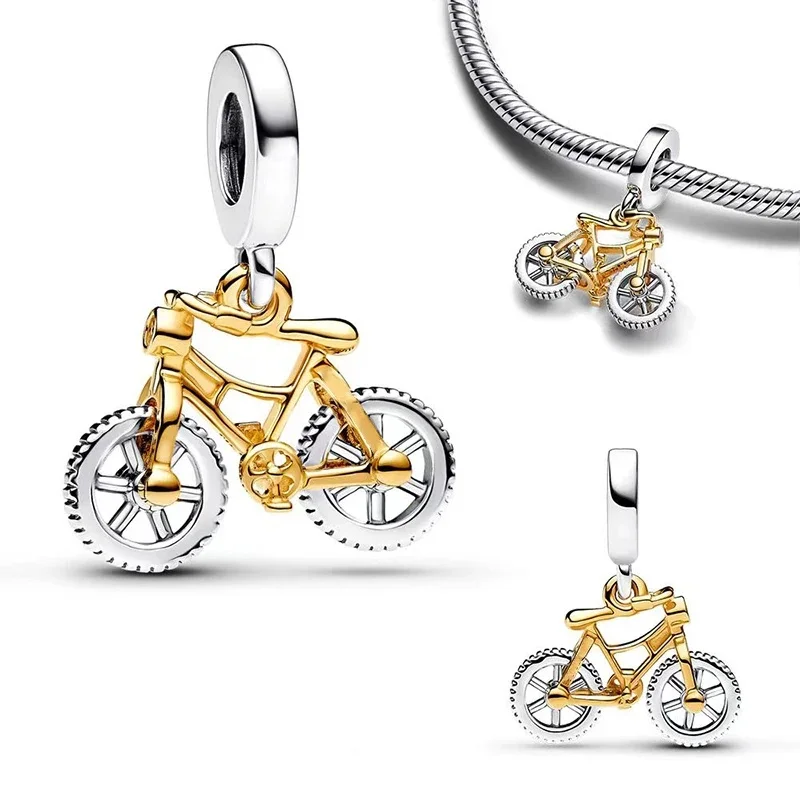 AliExpress Fit 3mm 925 Original Charms Bracelet Women 925 Sterling silver Exquisite Bicycle Pendant Beads DIY Jewelry Gifts 2024 New in