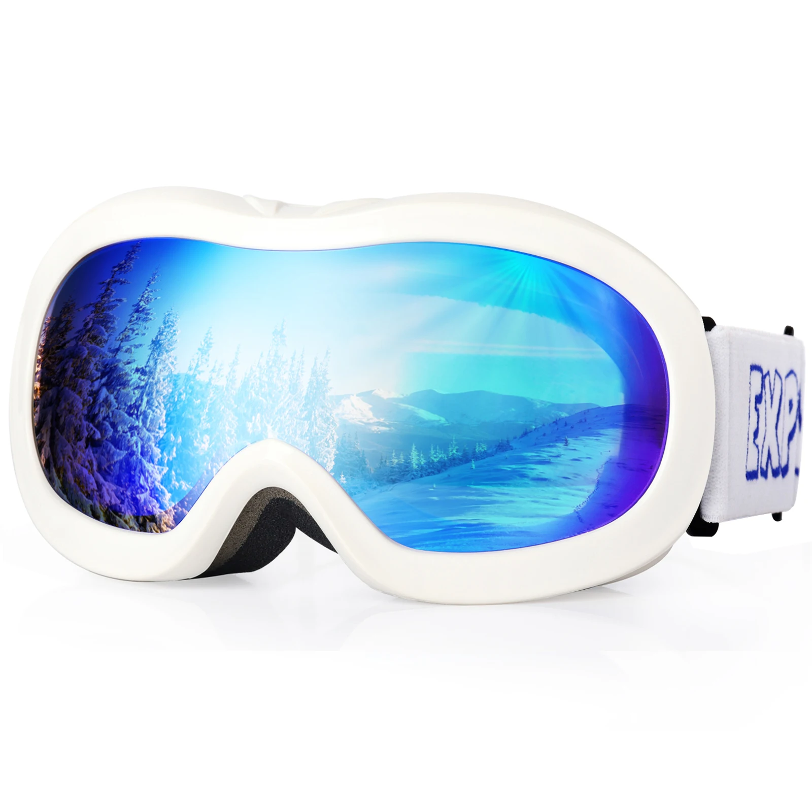 Kids Ski Goggles for Snowboarding and Skiing, Anti-Fog UV Protection Snow Goggles for 3-10 Child