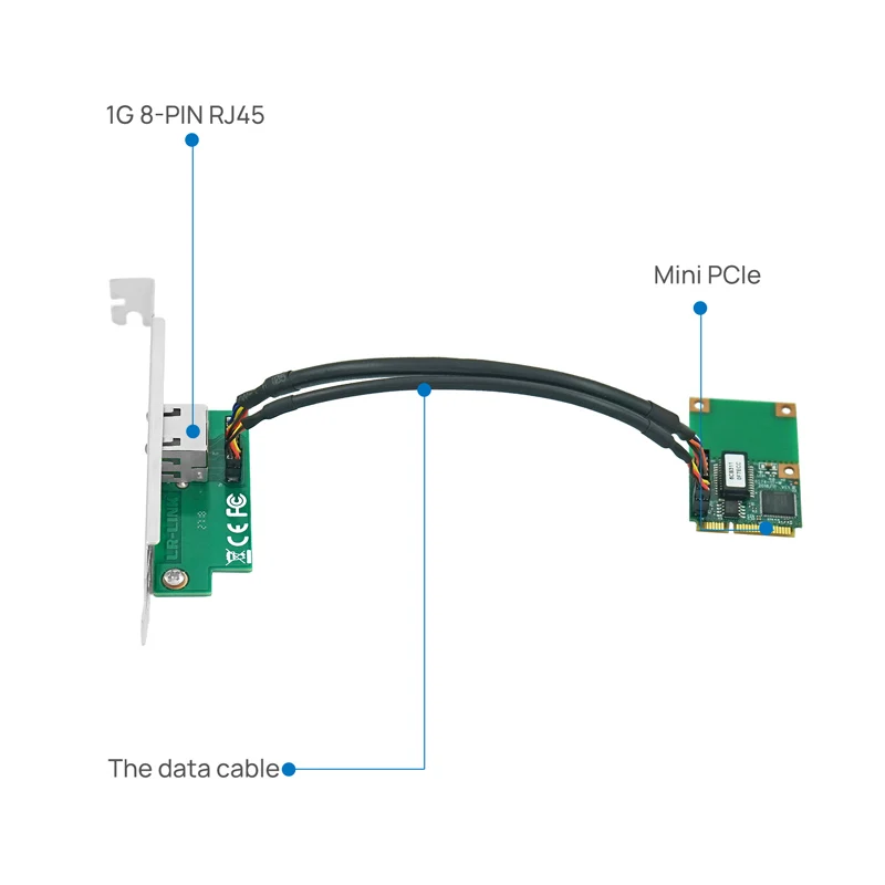 LR-LINK 2201pt mini pci-express gigabit ethernet lan cartão 10/100/1000 base-t rj45 pci-e placa de rede nic