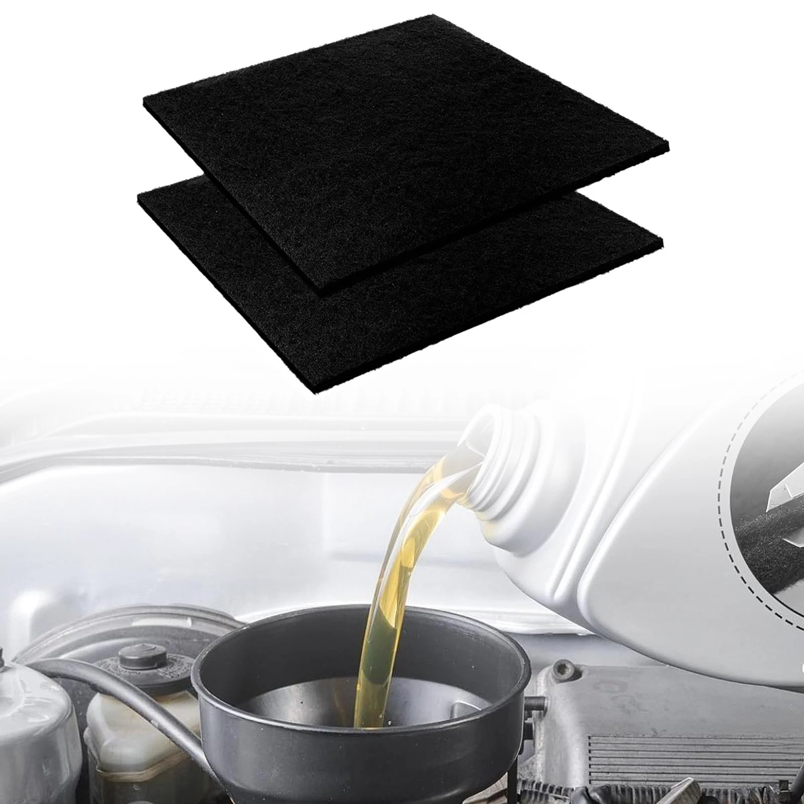 

2PCS Oil Drain Splash Pads Multipurpose Polyester Professional Durable for Workshop Garage Floor Protection