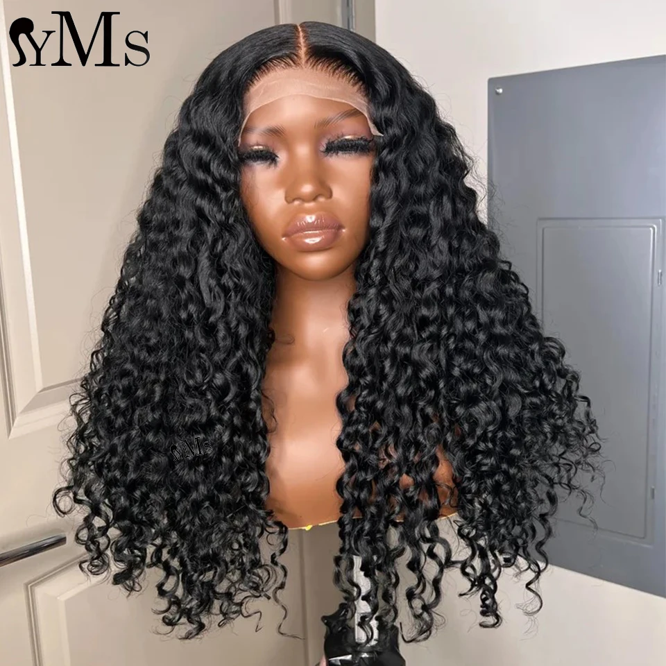 Bouncy Sassy Curly Human Hair Wigs For Black Women YMS 200% Density HD Transparent 13x6 Lace Frontal Burmese Wave Wig Preplucked