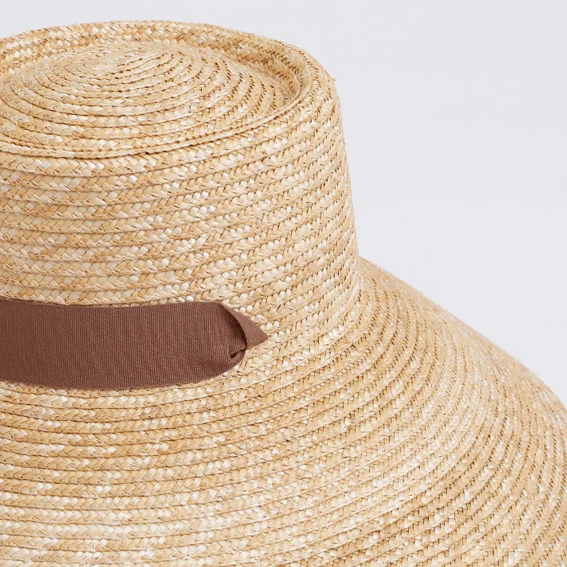 Women Wide Brim Straw Hat with Chin Strap Summer Sun Hats UV Sun Protection Beach Hat Wind Lanyard UPF Derby Travel Hat