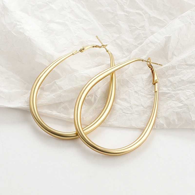 AENSOA 2024 New Matte Gold Color Earrings for Women Multiple Trendy Round Geometric Twist Drop Earring Fashion Statement Jewelry