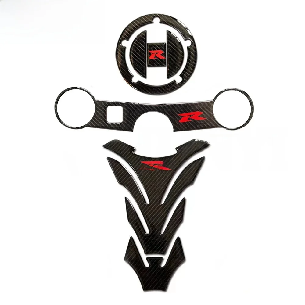 Autocollant de bouchon de réservoir en carbone, tampon de réservoir, fourche, Triple arbre, pince supérieure, pour SUZUKI GSXR GSX-R 600 750 1000 K3 K4 K5 K6 K7 K8 K9 L17