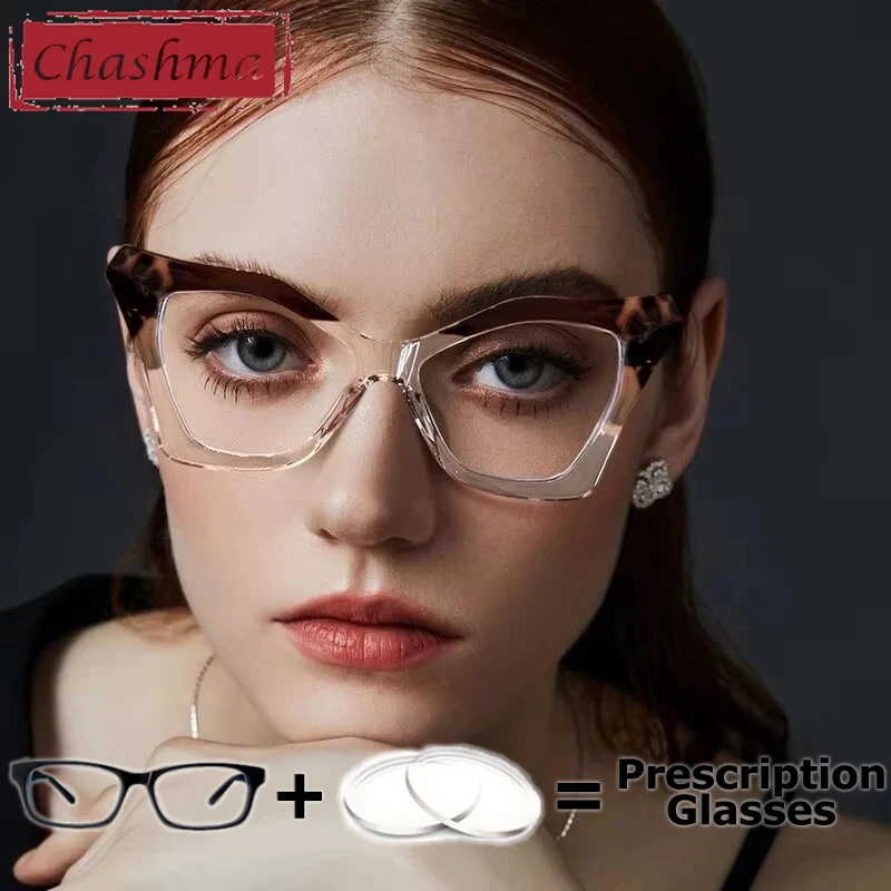 Chashma Prescription Glasses Cat Eye Women Elegant Myopia Fashion Optical TR 90 Recipe Reading Lens Eyeglasses Frames Spectacles