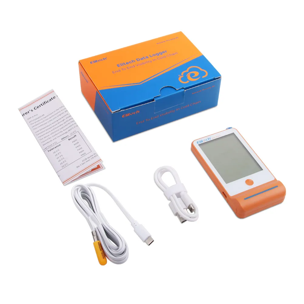 

Elitech GSP-6Pro Dual Channel Temp Humidity Data Logger Sound Light Alarm Data Export Print For Vaccine Cold Chain Lab Storage