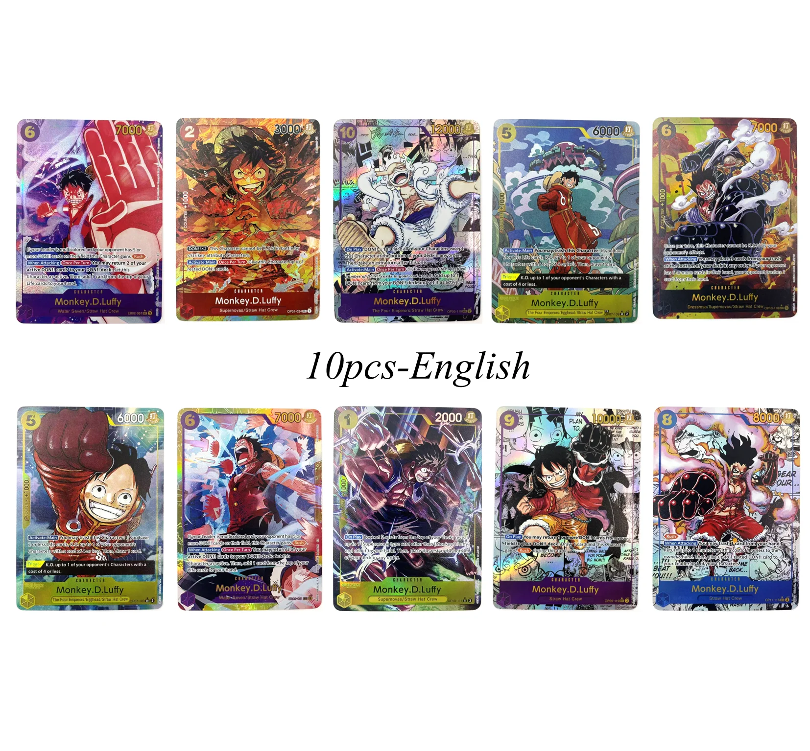 

One Piece OPCG Monkey D Luffy Cards Full Art Holographic Collection | U-PICK Variation | Anime TCG Fan Gift