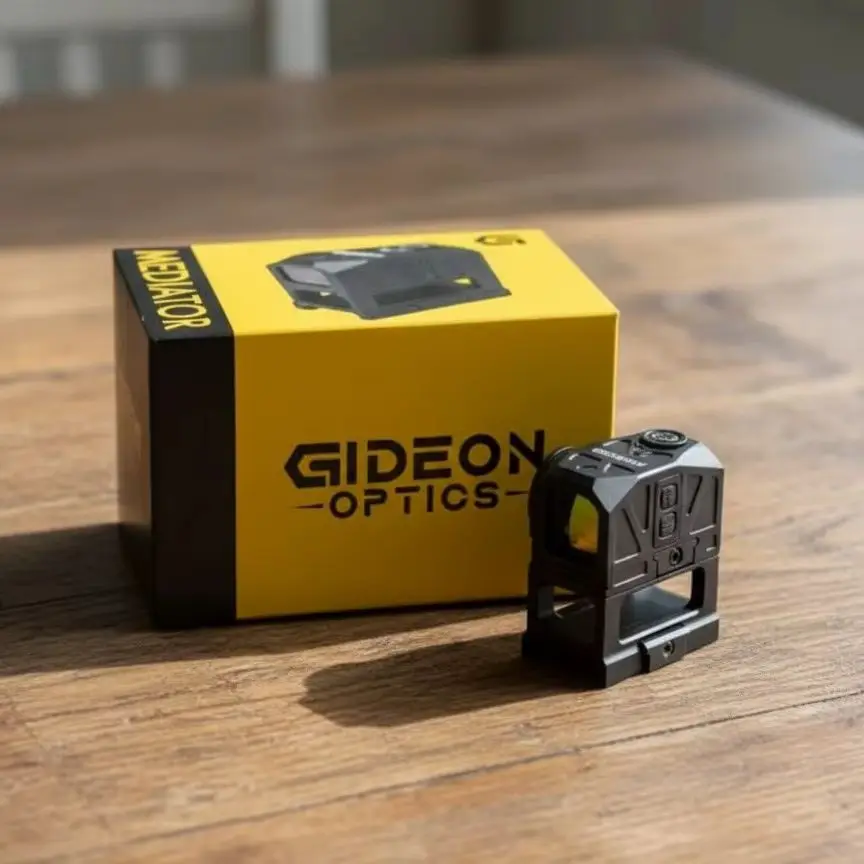 Gideon Mediator 1x16mm Closed Emitter Compact Reflex Red Dot Sight with 10 Brightness Settings 3MOA Dot Picatinny Rail Mount Shake Awake Lightweight Optic for Fast Target Acquisition