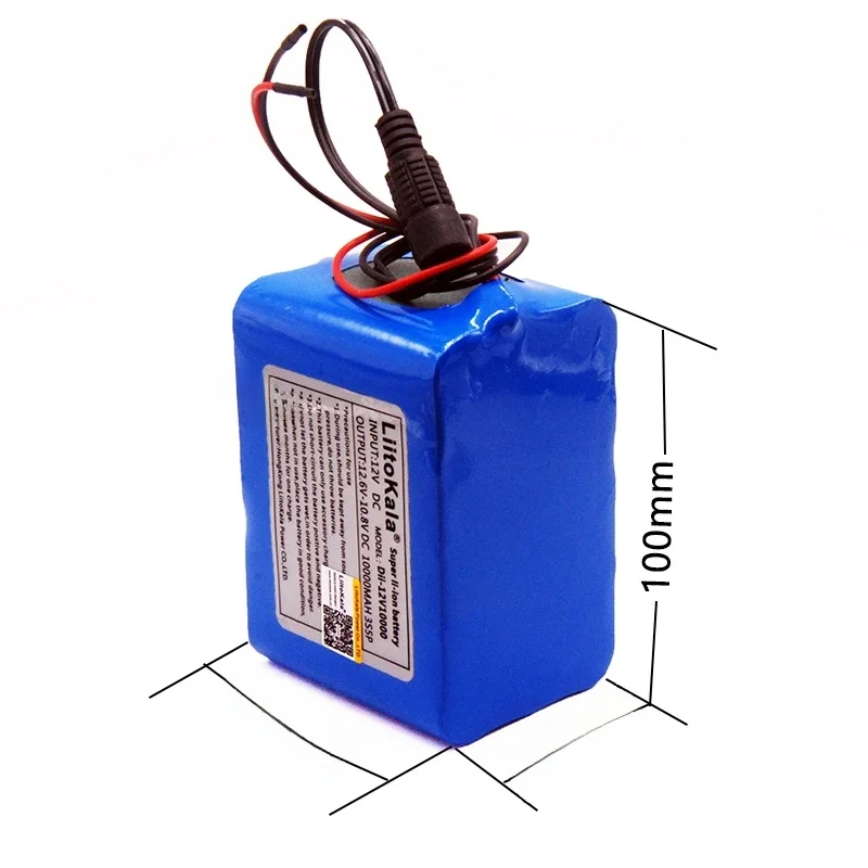 Liitokala 12 V 10ah ochrona o dużej pojemności 18650 akumulator litowy 12.6v 10000 mAh baterie LED — zdjęcie 2
