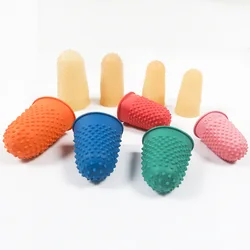 10PCs  Rubber Thimble Protector Guitar Rubber Fingertips High Temperature Rubber Fnger Cots Needlework Sewing Accessories