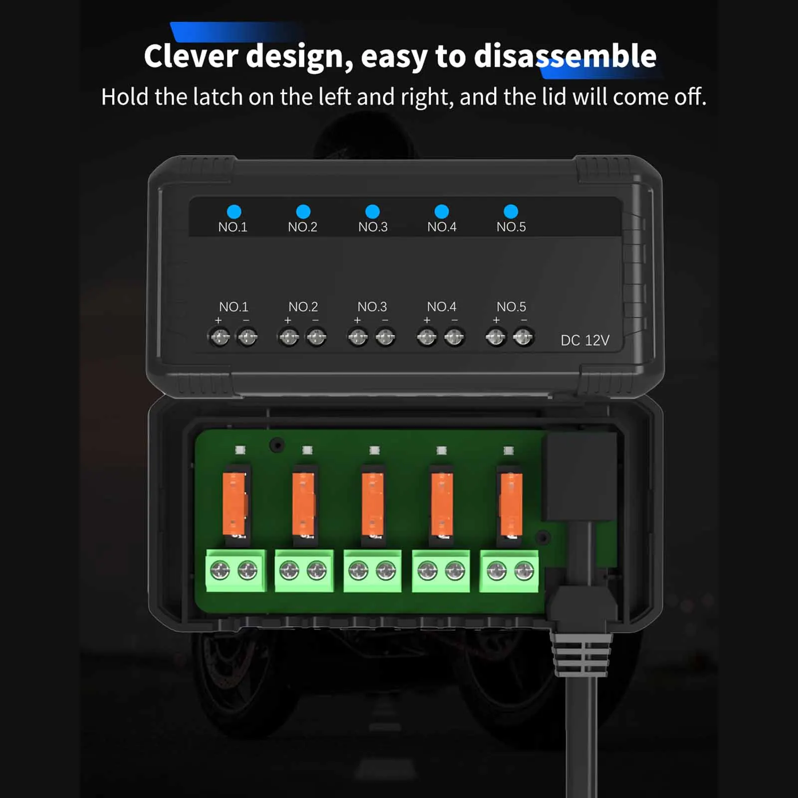 12V Universal Automotive  Fuse 4/5 Circuits Protection 20A with LED Indicators Efficient Wiring for Motorcycle Car Accessories view 2