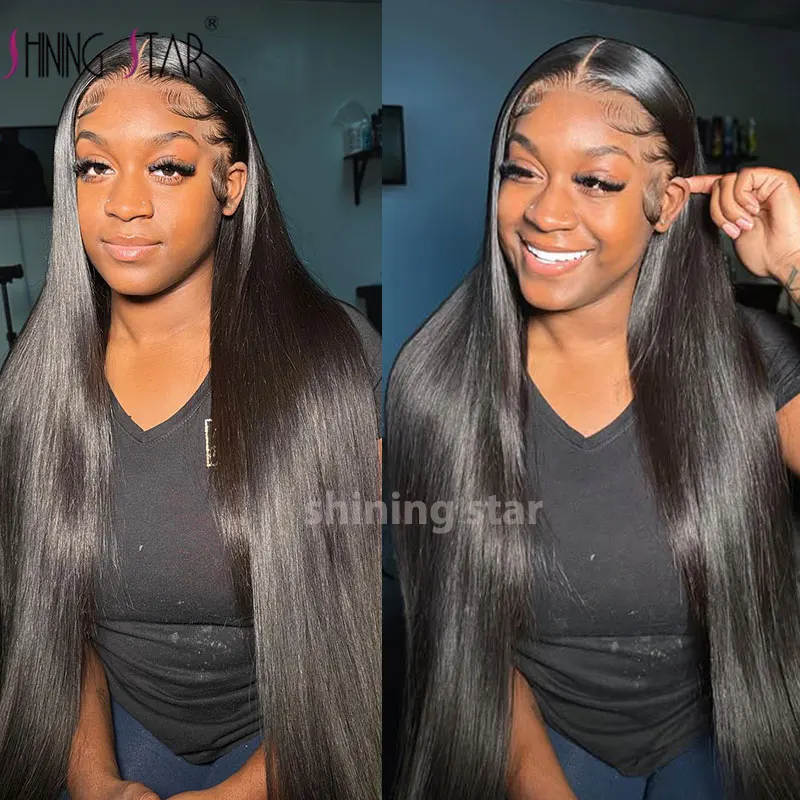 

34 Long Inch 13X4 Hd Lace Front Wig Brazilian Straight Human Hair Wig For Women 180 Density 13X6 Transparent Lace Frontal Wigs