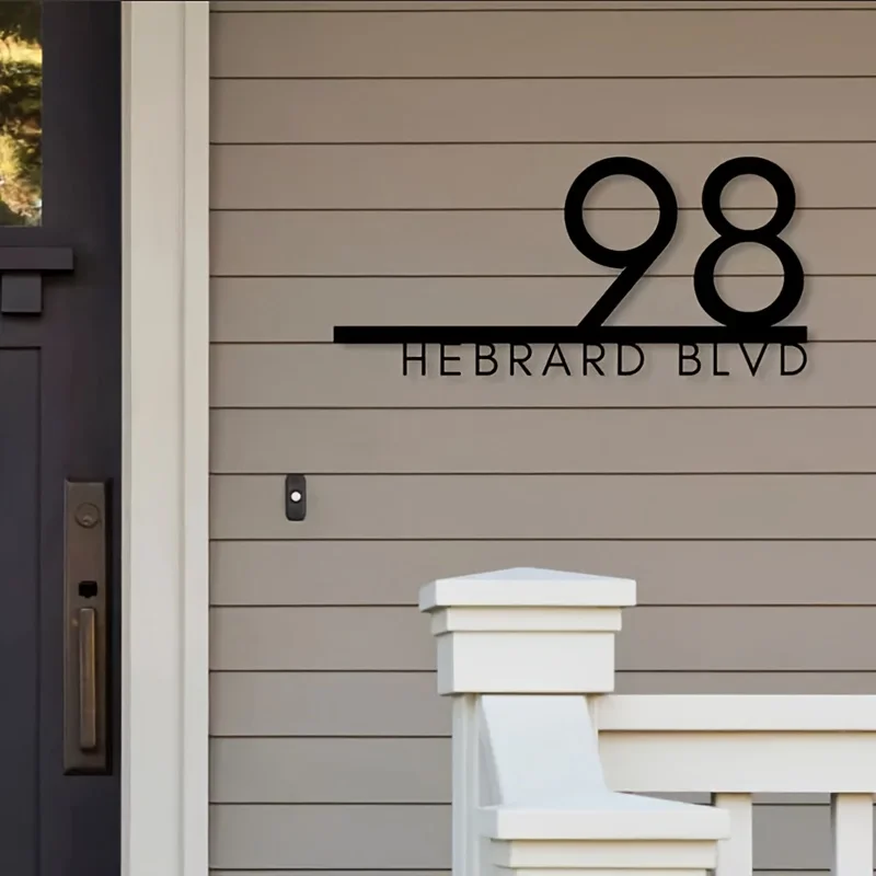 Custom Metal House Plaque - Tailor-Made Address Sign for Doors/Mailboxes, Personalized Name & Number Plaque, Outdoor Wall Plaque image 3