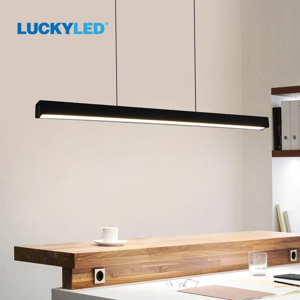 LUCKYLED Morden Ceiling Chandelier Indoor Long Hanging Lamps For Ceiling Light Living Room Table Office Pendant Ceiling Lamp