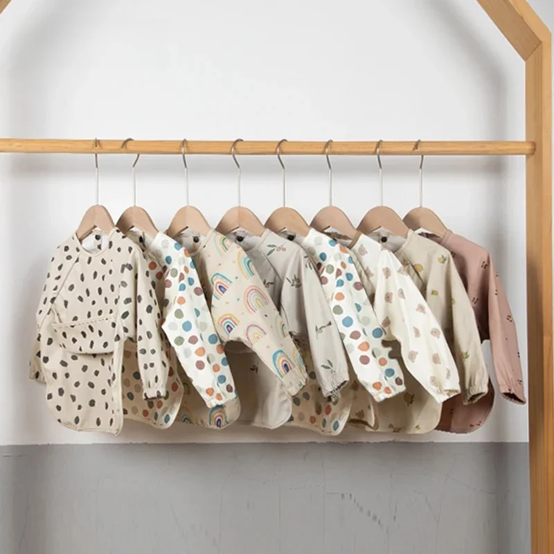 Bavoirs pour bébé, blouse artistique imperméable à manches longues, facile à nettoyer, tablier de peinture pour enfants, bavoir pour tout-petits, filles et garçons, articles pour bébés