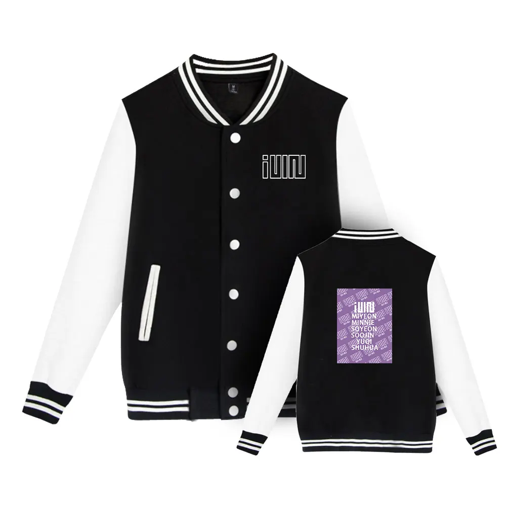 

2022 autumn and winter men's and women's G-IDLE women's team printed baseball jacket Harajuku casual clothes bomber college team