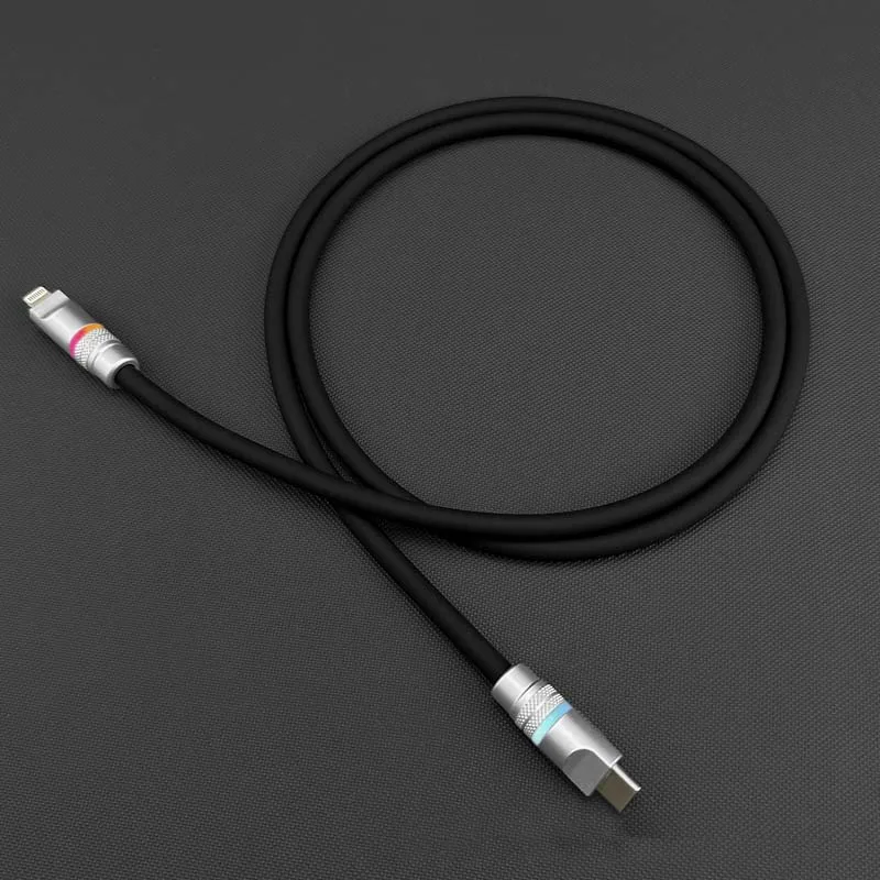 PD100W Soft Silicone Smart Light Type C Fast Charging Cable for iphone 15 Huawei Samsung Xiaomi Wire Cord