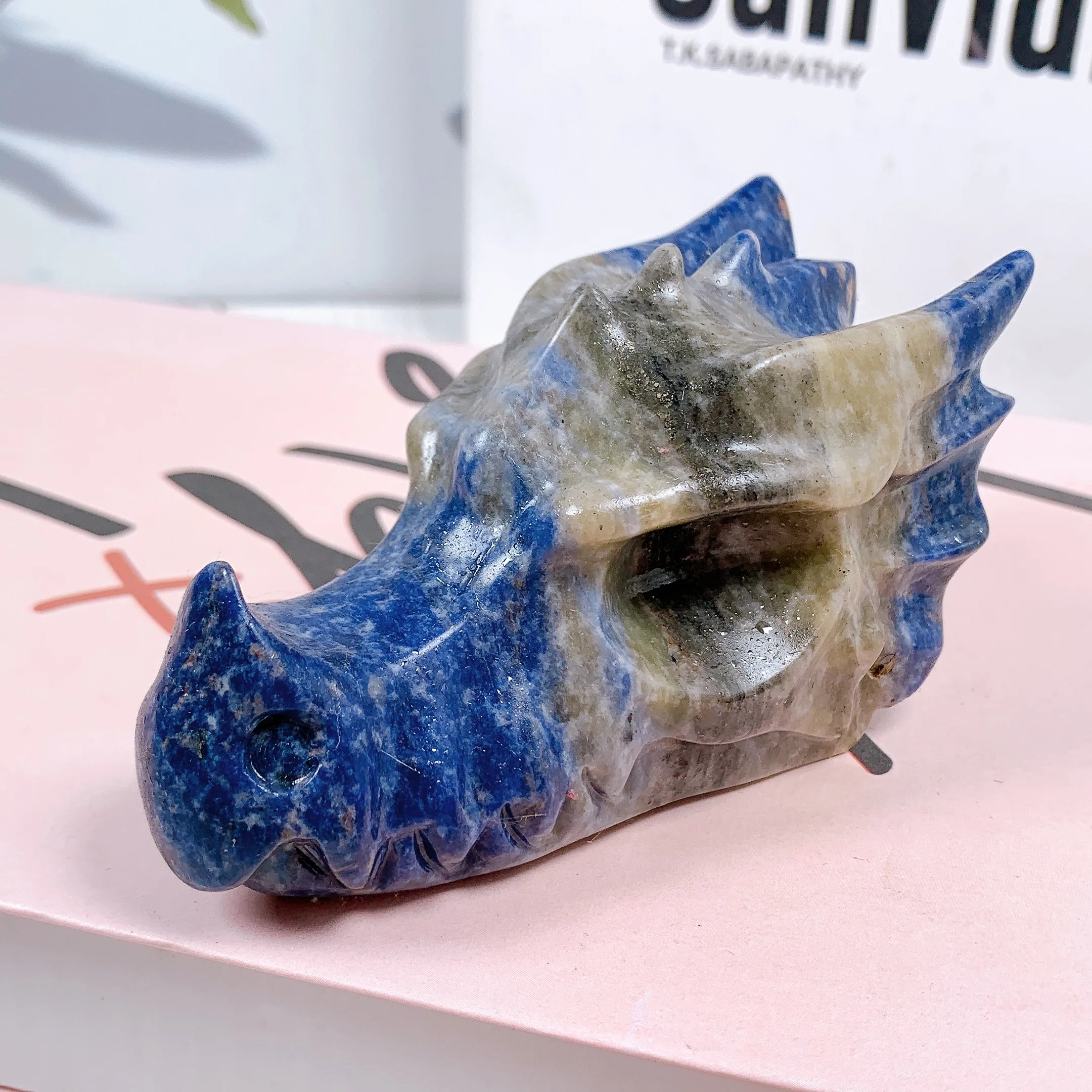 

Crystal dragon head Sodanite crystal dragon skulls Home decoration Healing crystal